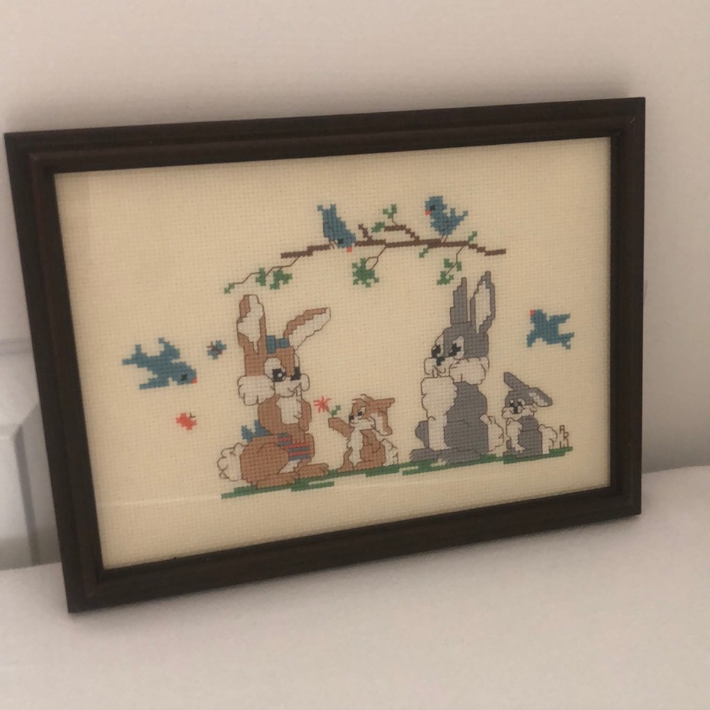 Rabbits and Birds Cross Stitch